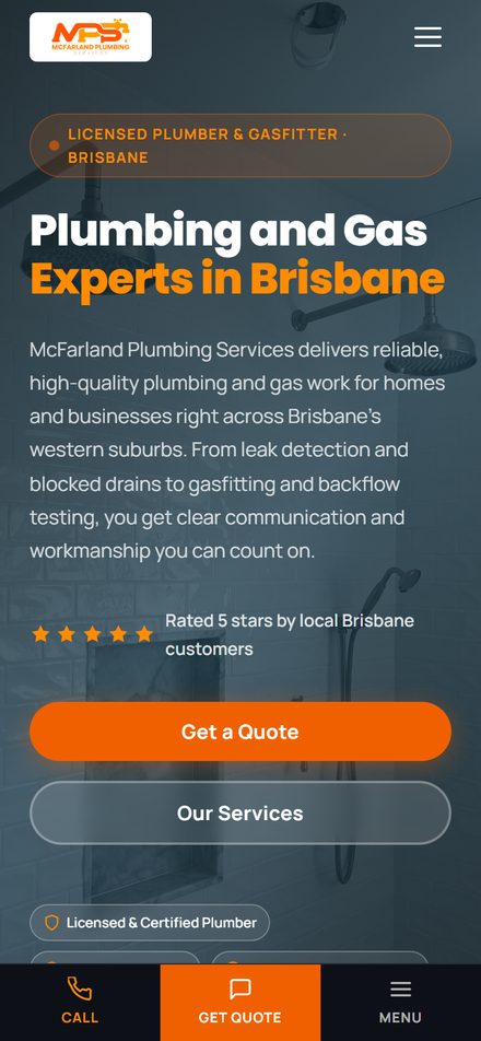 McFarland Plumbing website
